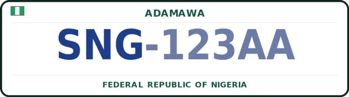 Nigerian number plate with the SNG code — Song, Adamawa