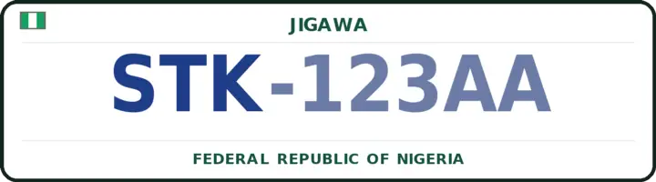 Nigerian number plate with the STK code — Sule-Tankarkar, Jigawa