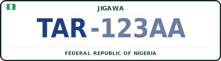 Nigerian number plate with the TAR code — Taura, Jigawa