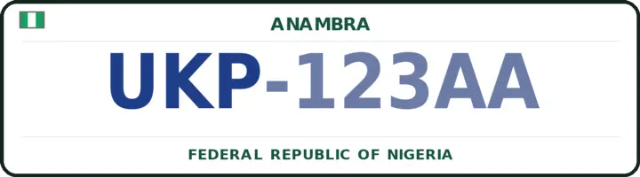 Nigerian number plate with the UKP code — Nnewi-South, Anambra