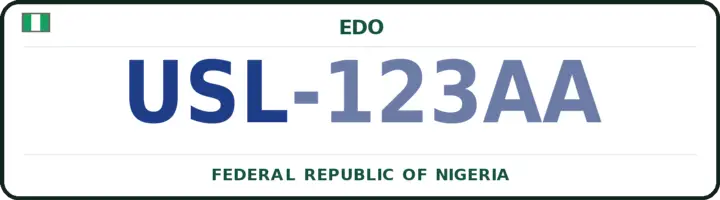 Nigerian number plate with the USL code — Egor, Edo