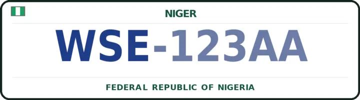 Nigerian number plate with the WSE code — Tafa, Niger