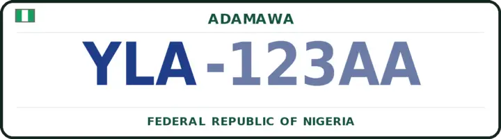 Nigerian number plate with the YLA code — Yola South, Adamawa