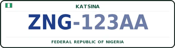 Nigerian number plate with the ZNG code — Zango, Katsina