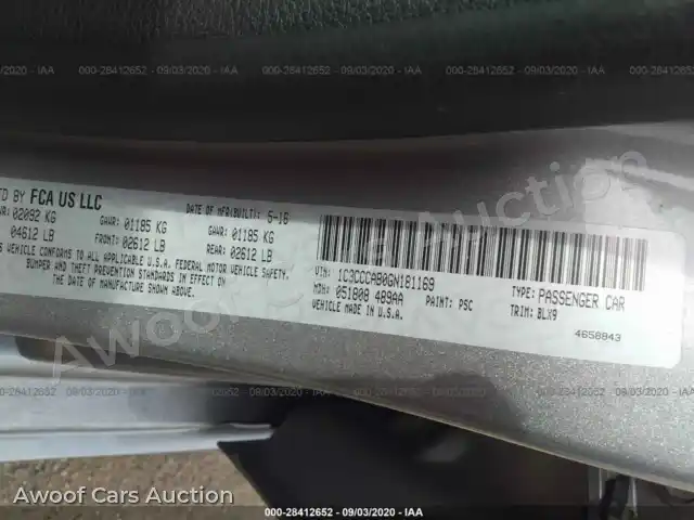 2016 Chrysler 200 1C3CCCAB0GN181169 — Iaai auction photo 9
