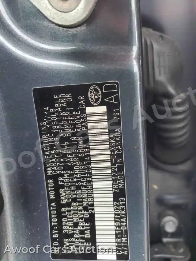 2015 Toyota Corolla 2T1BURHEXFC314187 — Copart auction photo 12