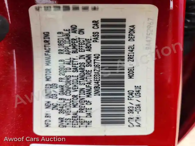 2010 Toyota Corolla 1NXBU4EE8AZ167740 — Copart auction photo 12