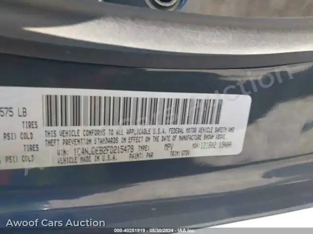 2015 Jeep Compass 1C4NJDEB2FD215479 — Iaai auction photo 9