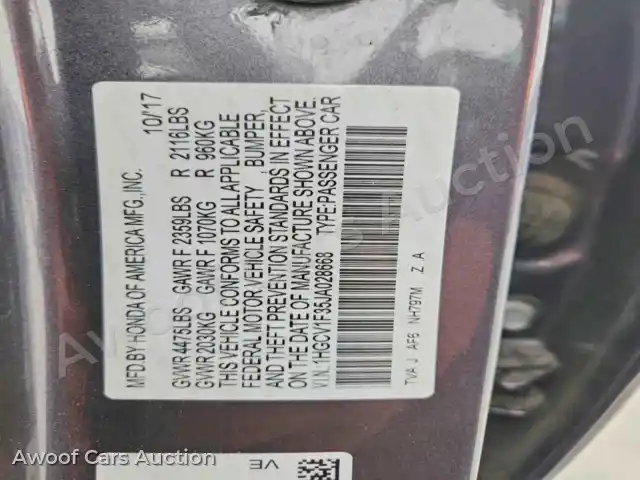 2018 Honda Accord 1HGCV1F35JA028668 — photo 13 de la vente Copart