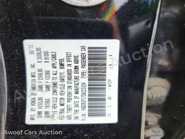 2013 Honda Accord 1HGCR2F37DA223024 — Copart auction photo 13