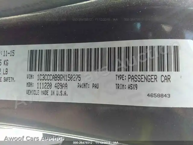 2016 Chrysler 200 1C3CCCAB9GN150275 — Iaai auction photo 9