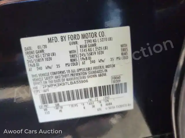 2020 Ford Edge 2FMPK3K97LBA55906 — Manheim auction photo 15