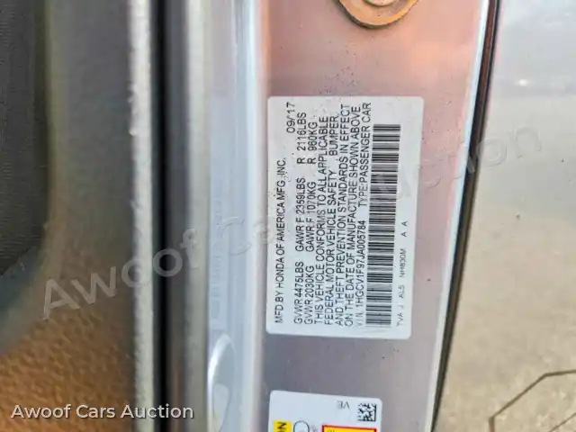 2018 Honda Accord 1HGCV1F97JA005784 — photo 12 de la vente Copart