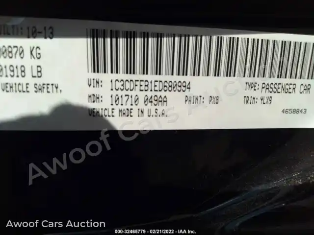 2014 Dodge Dart 1C3CDFEB1ED680994 — Iaai auction photo 9
