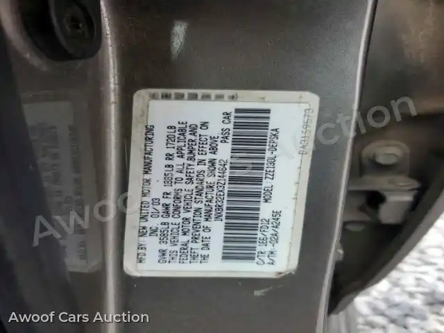 2003 Toyota Corolla 1NXBR32EX3Z144642 — hoton gwanjo Copart na 13
