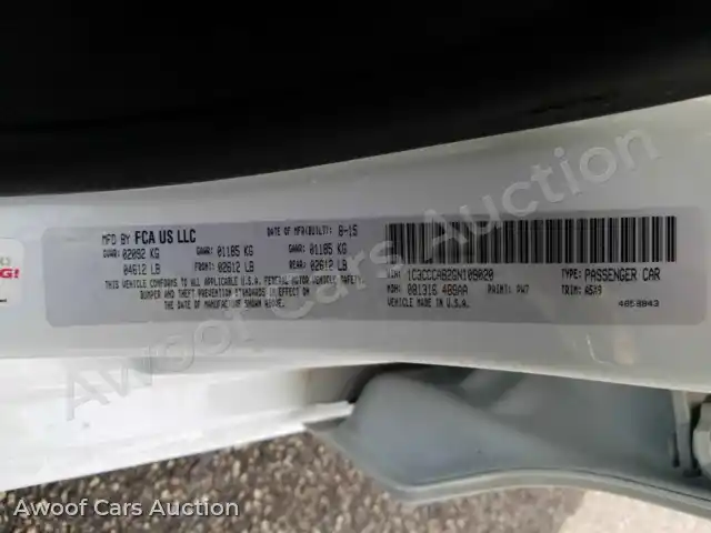 2016 Chrysler 200 1C3CCCAB2GN109020 — photo 6 de la vente Manheim
