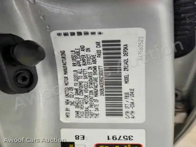 2009 Toyota Corolla 1NXBU40E89Z160077 — hoton gwanjo Copart na 12