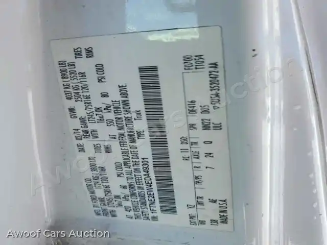 2014 Ford ALL Models 1FTNE2EW4EDA49301 — photo 13 de la vente Copart