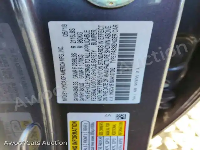 2018 Honda Accord 1HGCV1F18JA167062 — photo 12 de la vente Copart