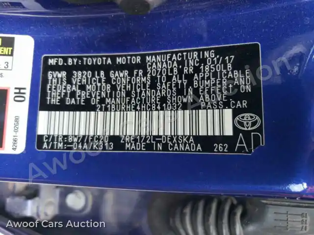 2017 Toyota Corolla 2T1BURHE4HC841032 — Copart auction photo 12