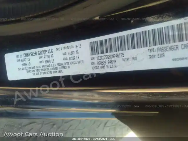 2013 Dodge Avenger 1C3CDZBG8DN746175 — Iaai auction photo 9