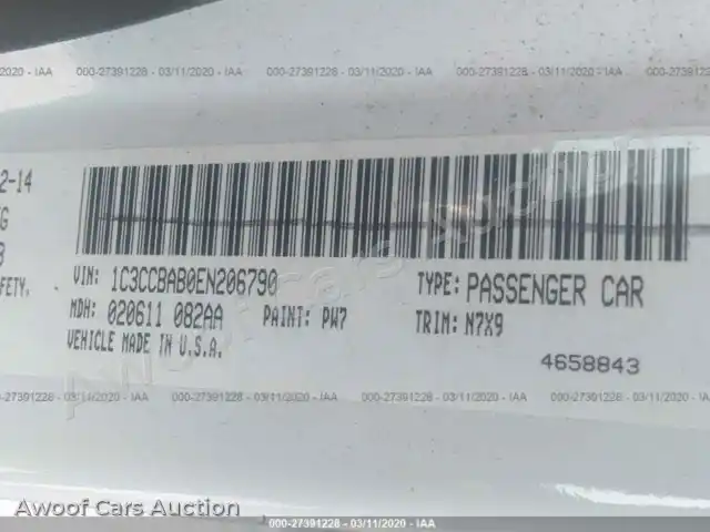 2014 Chrysler 200 1C3CCBAB0EN206790 — Iaai auction photo 9