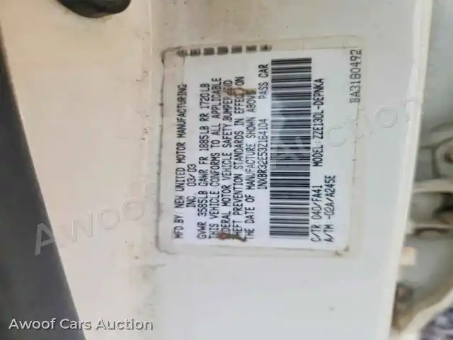 2003 Toyota Corolla 1NXBR32E53Z164104 — hoton gwanjo Copart na 12