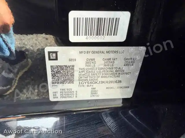 2019 Cadillac Escalade 1GYS4GKJ3KR281635 — Copart auction photo 10