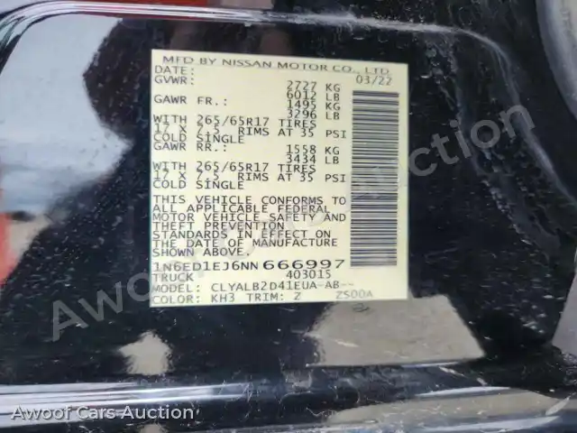 2022 Nissan Frontier 1N6ED1EJ6NN666997 — Copart auction photo 13