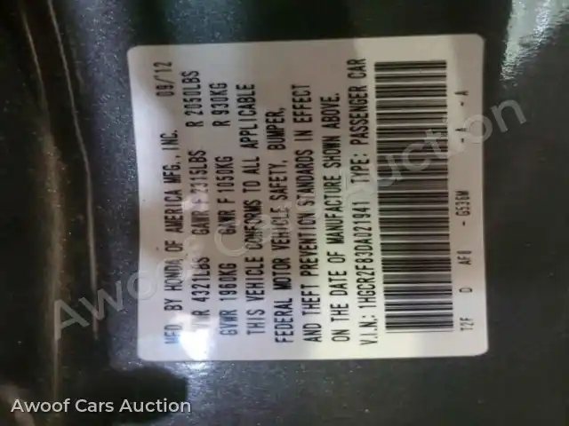 2013 Honda Accord 1HGCR2F83DA021941 — Copart auction photo 12
