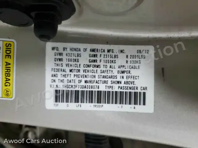2013 Honda Accord 1HGCR2F73DA008078 — Manheim auction photo 29