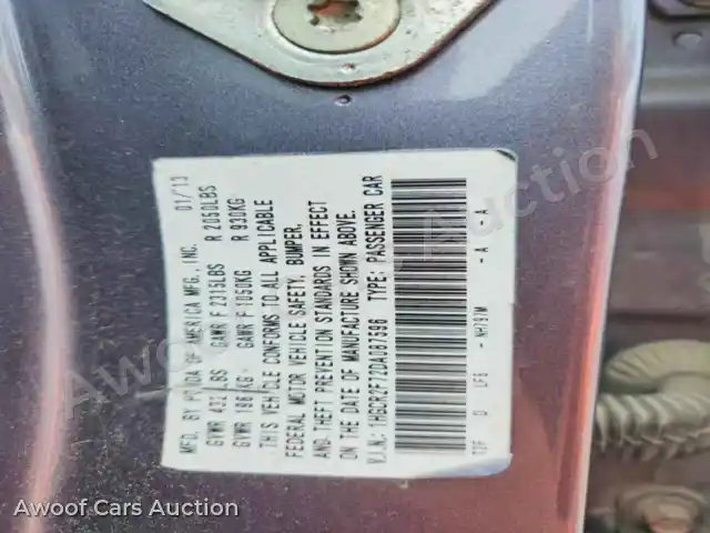 2013 Honda Accord 1HGCR2F72DA087596 — Copart auction photo 13