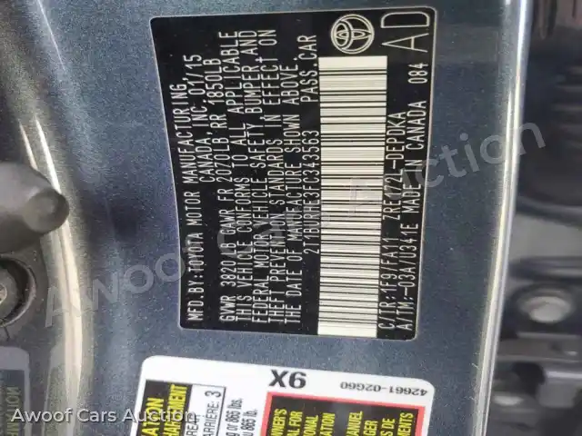 2015 Toyota Corolla 2T1BURHE3FC343563 — Copart auction photo 12