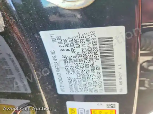 2018 Honda Accord 1HGCV1F40JA018297 — photo 12 de la vente Copart