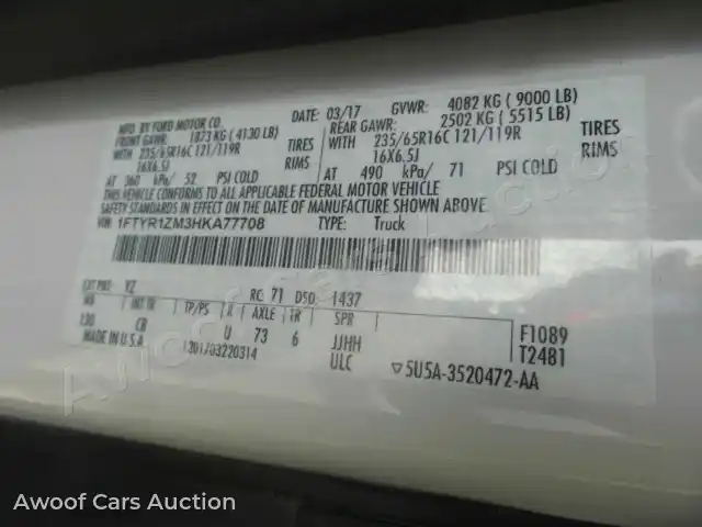 2017 Ford Transit 1FTYR1ZM3HKA77708 — Manheim auction photo 6