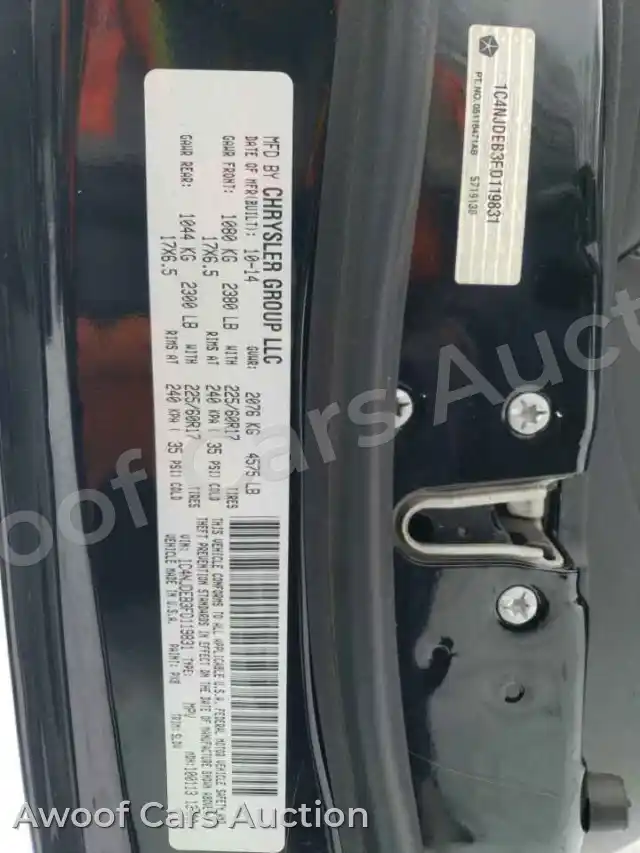 2015 Jeep Compass 1C4NJDEB3FD119831 — Copart auction photo 13