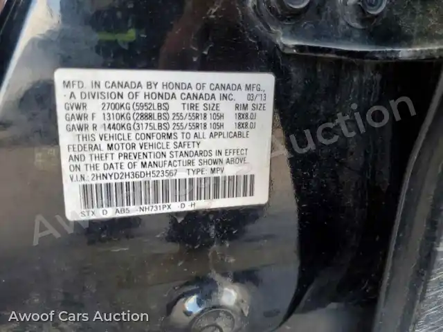 2013 Acura MDX 2HNYD2H36DH523567 — Copart auction photo 13