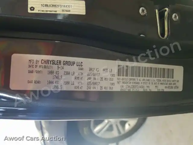 2015 Jeep Compass 1C4NJCBB2FD144301 — Copart auction photo 10