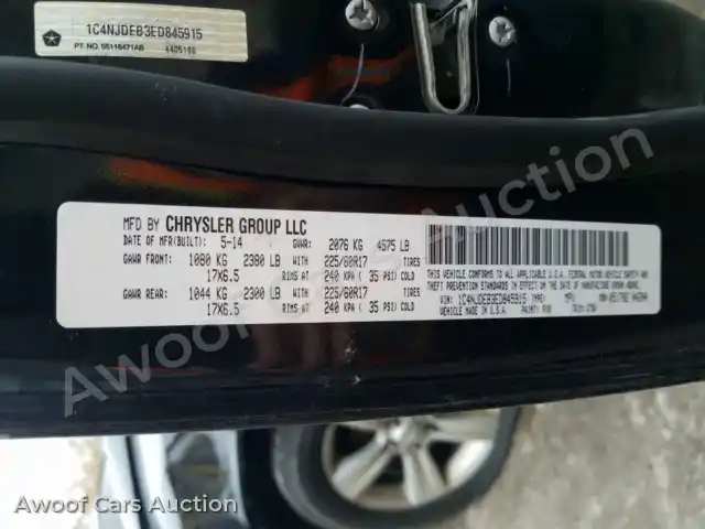 2014 Jeep Compass 1C4NJDEB3ED845915 — hoton gwanjo Copart na 10