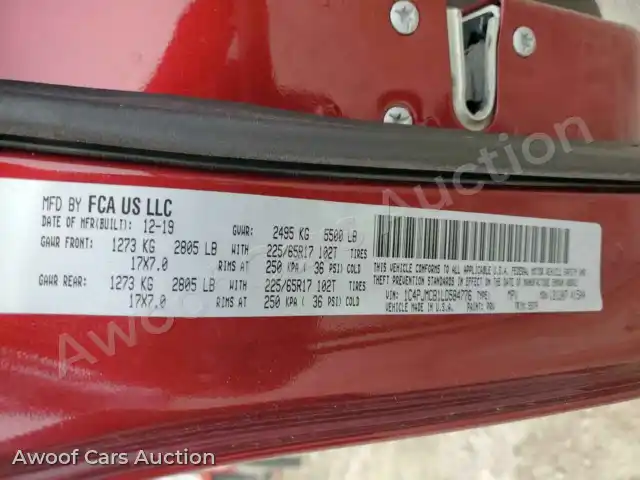 2020 Jeep Grand Cherokee 1C4PJMCB1LD584776 — Copart auction photo 13