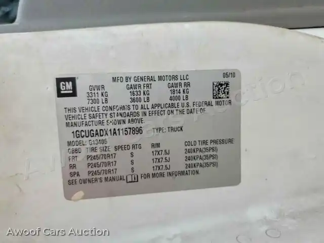 2010 Chevrolet Express 1GCUGADX1A1157896 — Copart auction photo 12