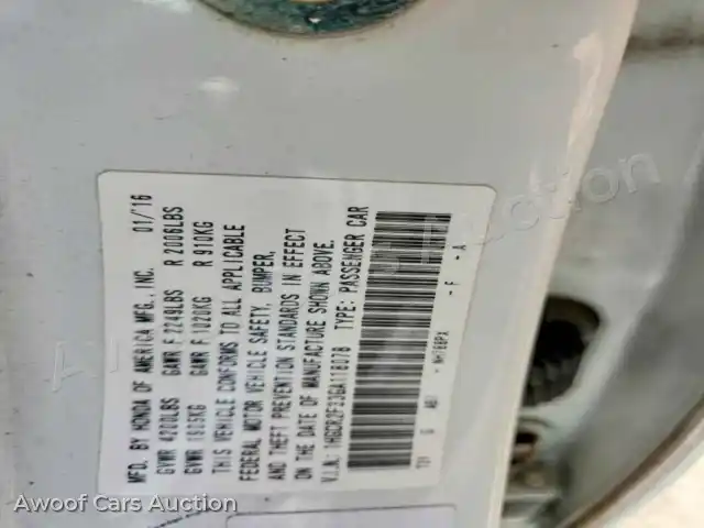 2016 Honda Accord 1HGCR2F33GA118078 — Copart auction photo 12