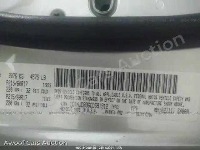 2012 Jeep Compass 1C4NJDBB6CD591912 — Iaai auction photo 9
