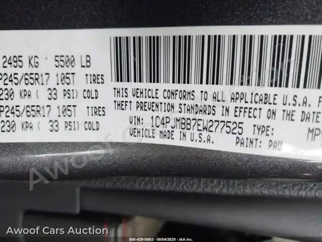 2014 Jeep Cherokee 1C4PJMBB7EW277525 — Iaai auction photo 9