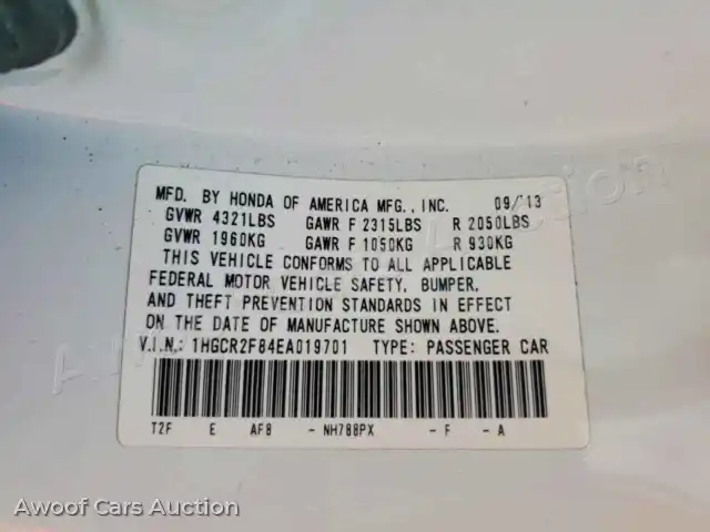 2014 Honda Accord 1HGCR2F84EA019701 — Copart auction photo 12