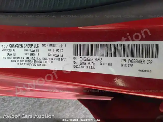 2014 Dodge Avenger 1C3CDZAB2EN175242 — Iaai auction photo 9