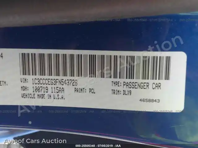 2015 Chrysler 200 1C3CCCEG3FN543726 — photo 9 de la vente Iaai