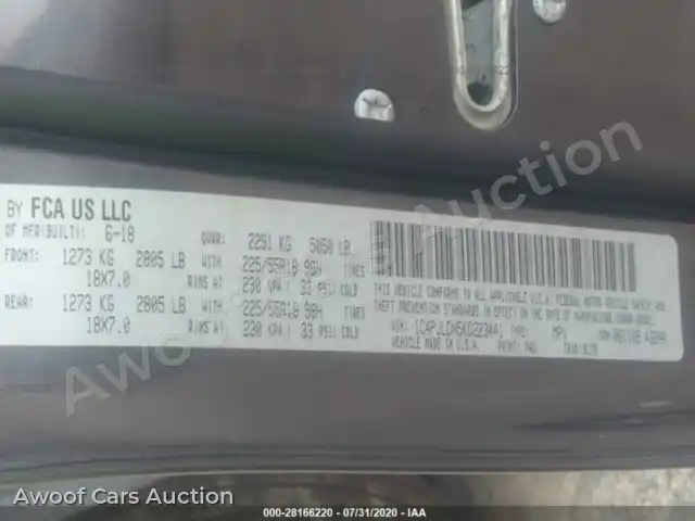 2019 Jeep Cherokee 1C4PJLDN5KD223441 — Iaai auction photo 9