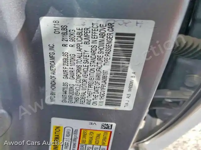 2018 Honda Accord 1HGCV1F91JA086197 — photo 12 de la vente Copart