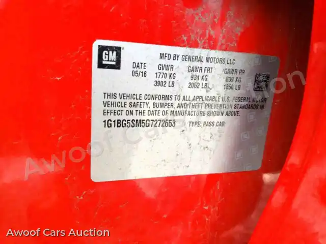 2016 Chevrolet Cruze 1G1BG5SM5G7272653 — Copart auction photo 12